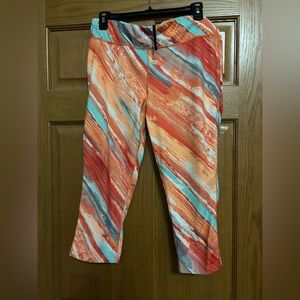 Colorful leggings- calf length, size large